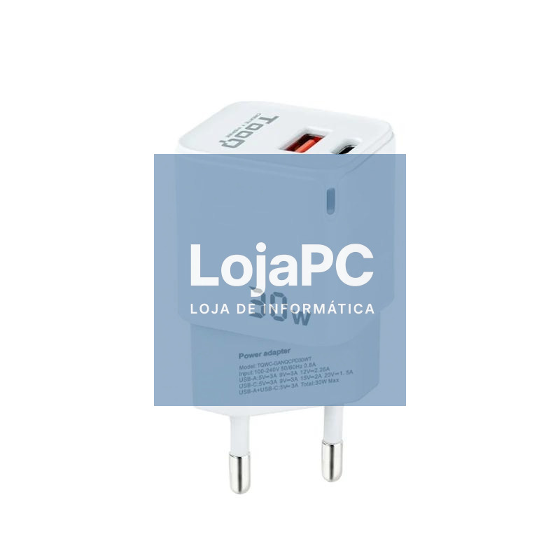 TOOQ Cargador pared GAN USB-C/USB-A 30W