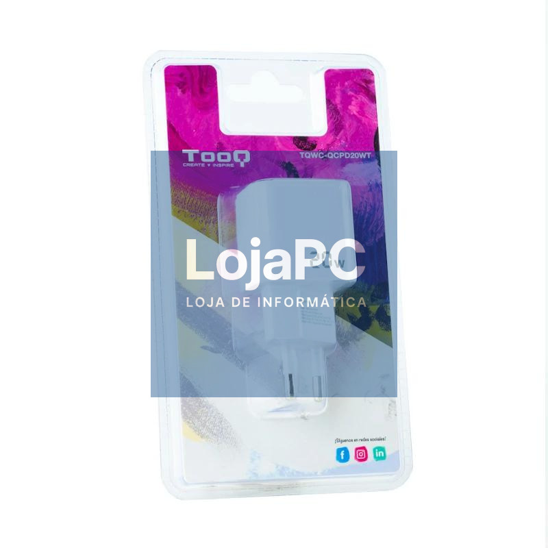 Tooq Cargador pared USB-C/PD+USB-A/QC 20W — imagem 3
