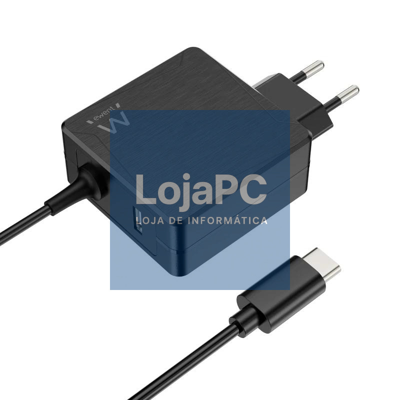 EWENT Cargador USB-C PD 45W +Puerto usb-A