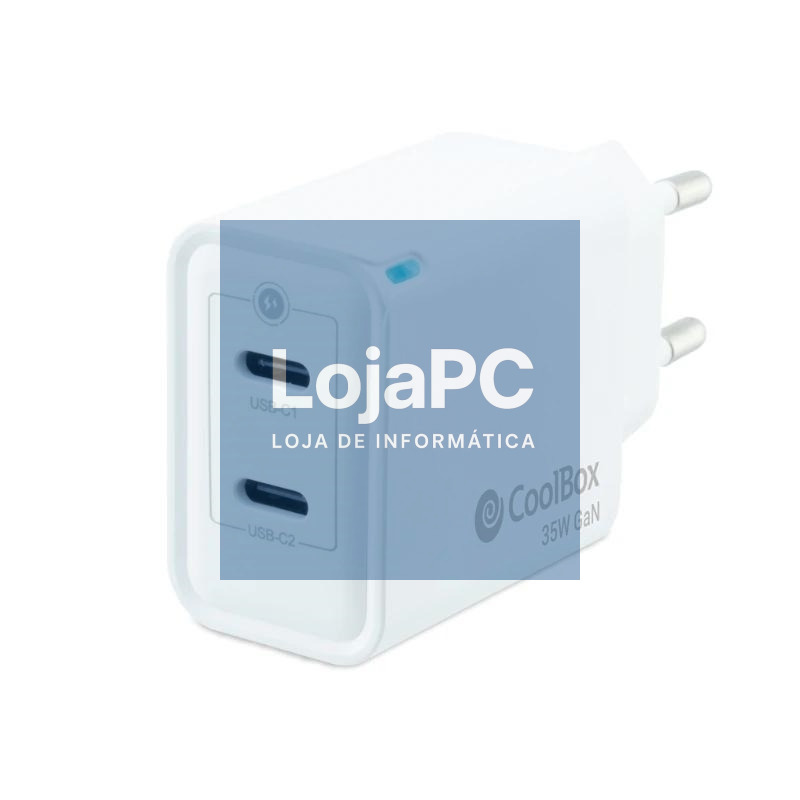 Coolbox Cargador Gan 35W USB-C/USB-C PARED