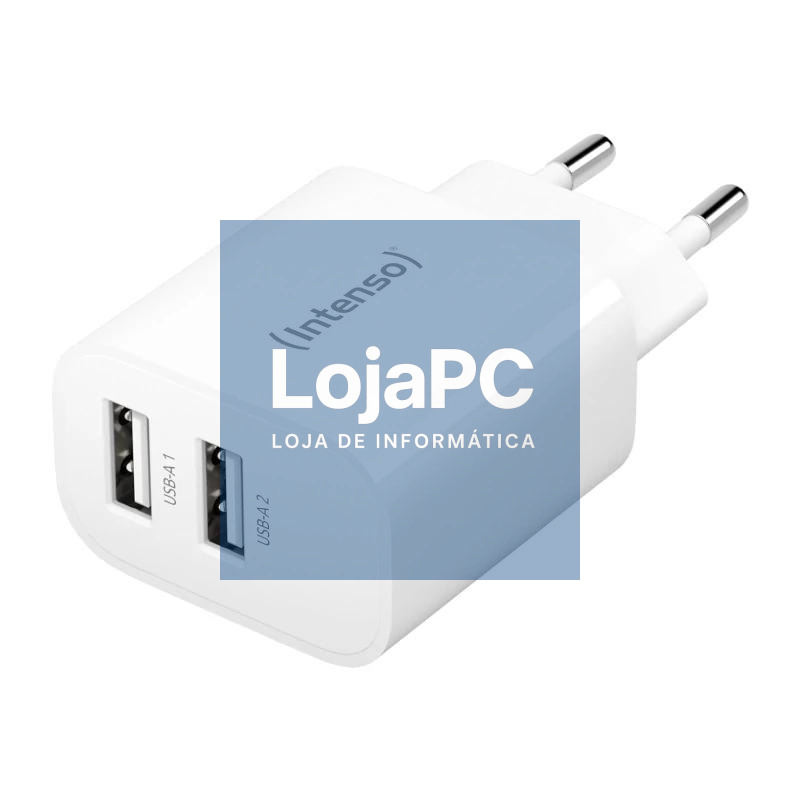 Intenso | Cargador pared W24AA|2xUSB-A|blanco