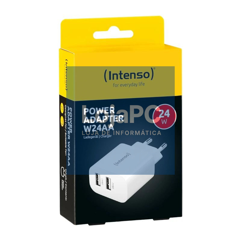 Intenso | Cargador pared W24AA|2xUSB-A|blanco — imagem 2