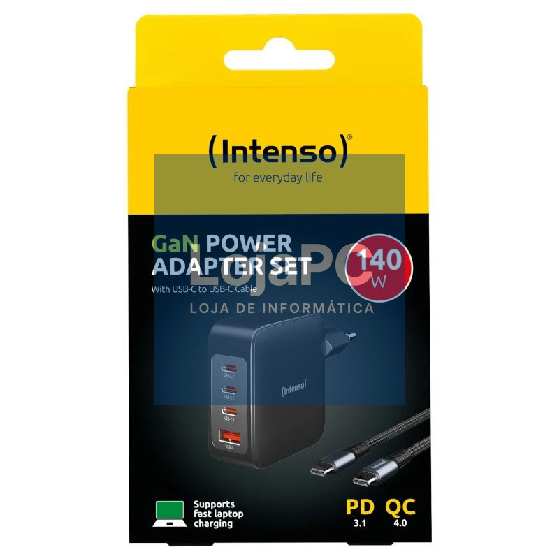 Intenso | KIT Cargador GaN W140A3C + Cable USB-C — imagem 2