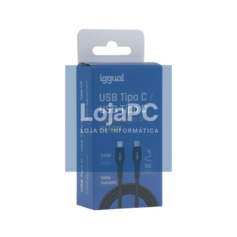 iggual Cable USB-C a tipo C 60W 3A 100 cm trenzado — imagem 5
