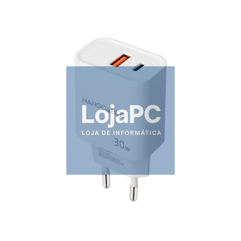 Nanocable Cargador USB-C/PD+USB-A/QC 30W Blanco
