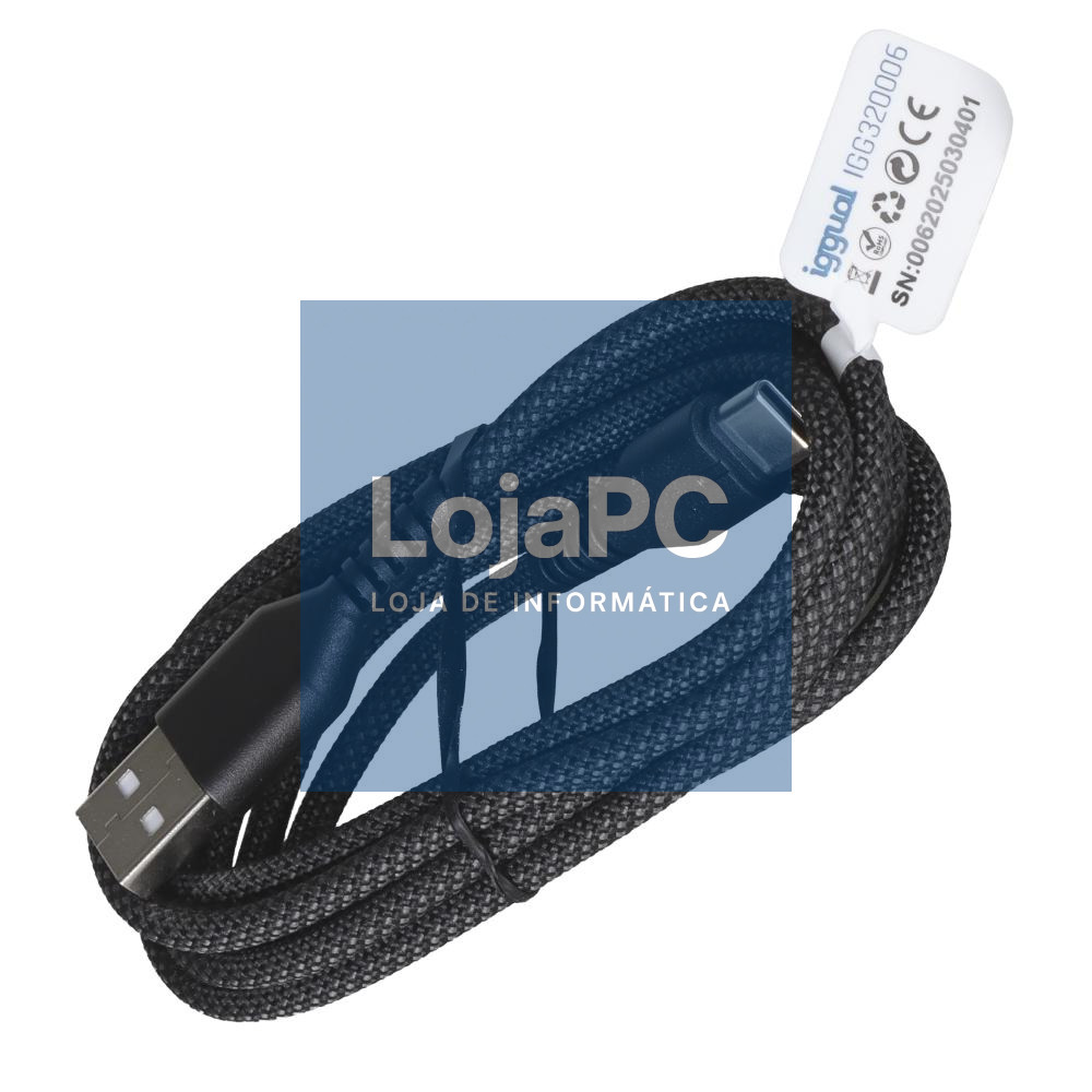 iggual Cable USB-A a tipo C 3A 180 cm trenzado — imagem 5