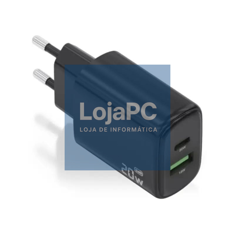 Aisens Cargador GaN 20W USB-C PD 3.0 USB-A QC3.0