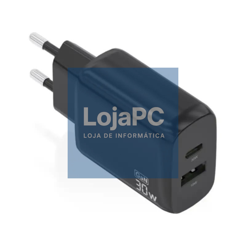 Aisens Cargador GaN 30W USB-C PD3.0 QC4.0 USB-A