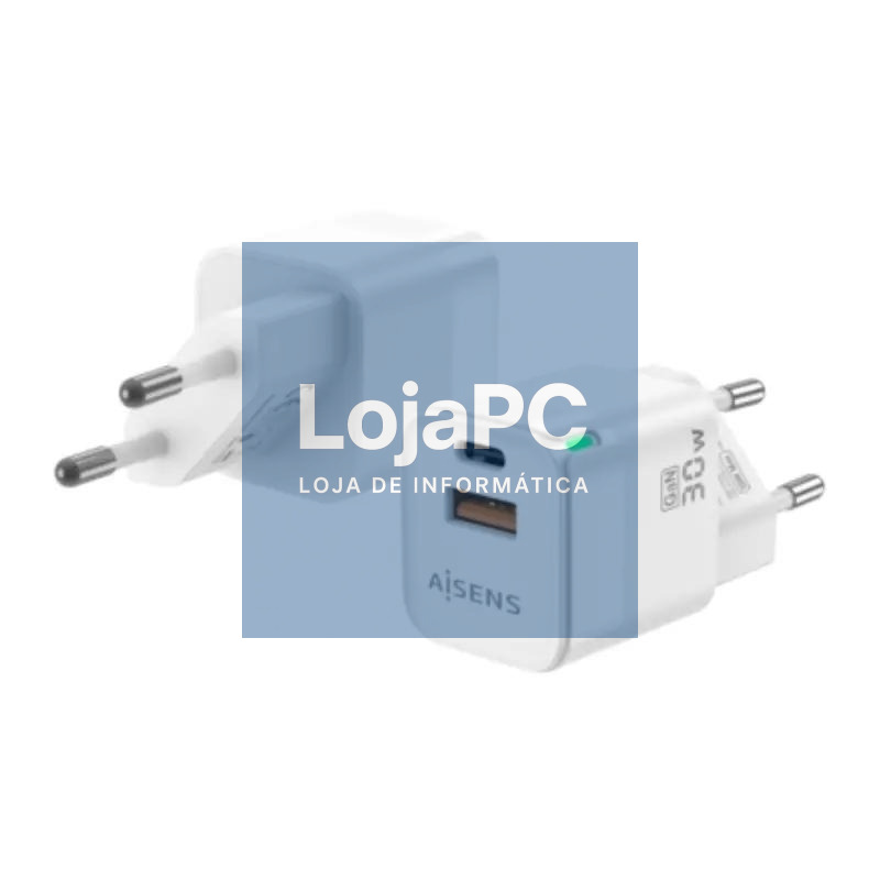 Aisens Cargador GaN 30W USB-C PD3.0 QC4.0 USB-A