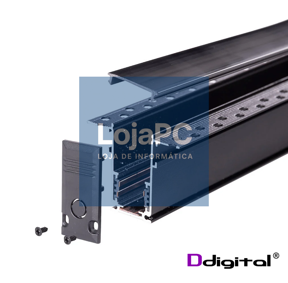 Recessed Magnetic Track Rail Black 2 Mts L2000 X W62 X H46mm