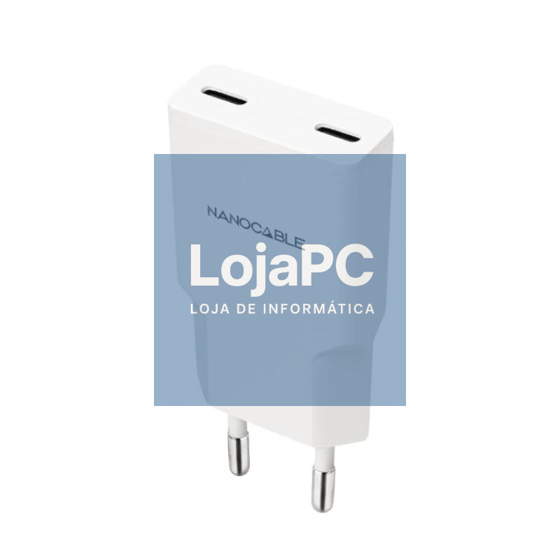 Nanocable Cargador 2xUSB-C/PD 20W Blanco