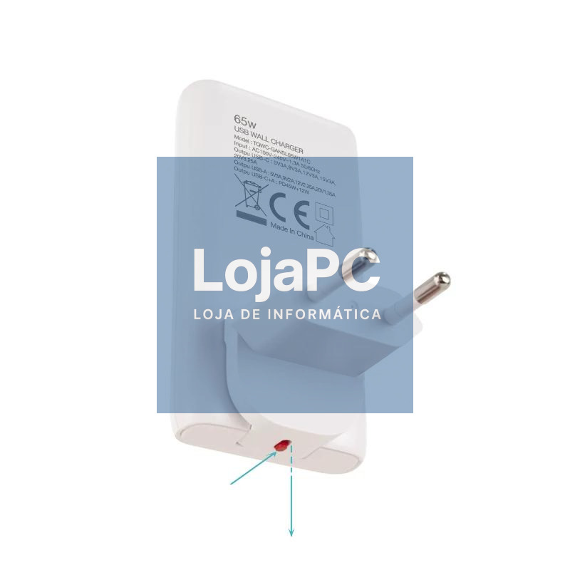 Tooq Cargador pared GAN USB-C/PD + USB-A/QC 65W — imagem 5