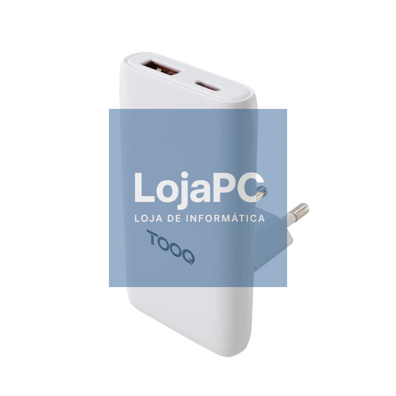Tooq Cargador pared GAN USB-C/PD + USB-A/QC 65W