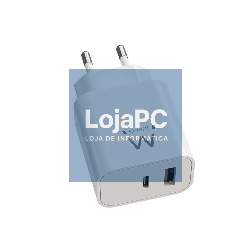EWENT EW1318 Cargador rápido USB-C PD 20W USB-A QC