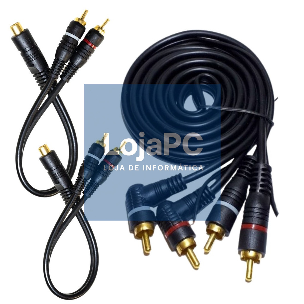 Cabo RCA M/RCA M  1.5mt Preto