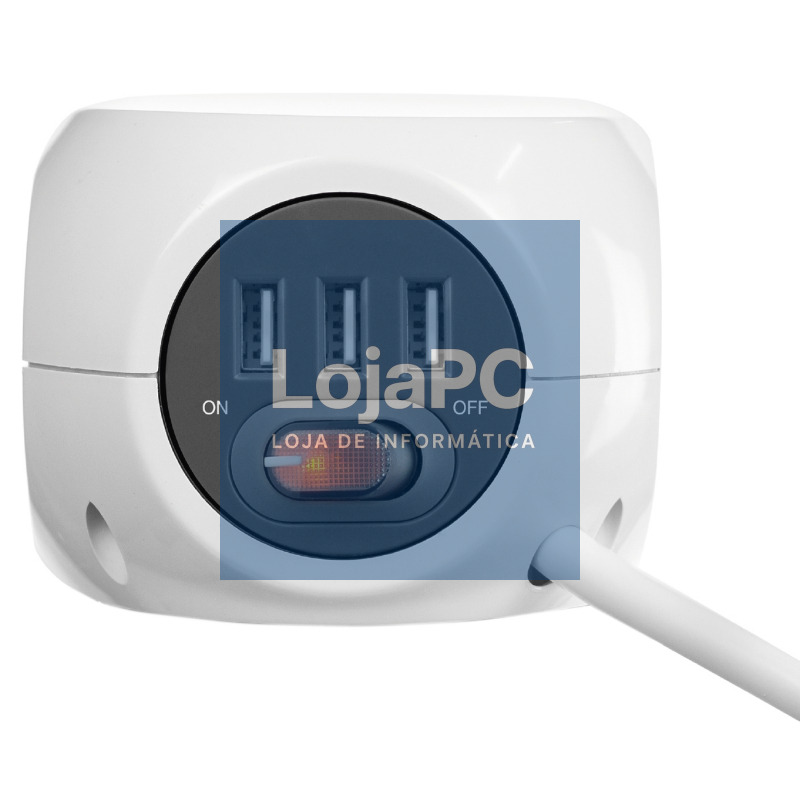 Ewent EW3939 REGLETA CUBO 3 TOMAS/3 USB BLANCO — imagem 3