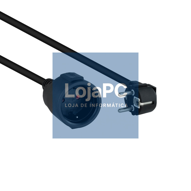 Nanocable Cable Alim. Alargador schuko negro 2 M