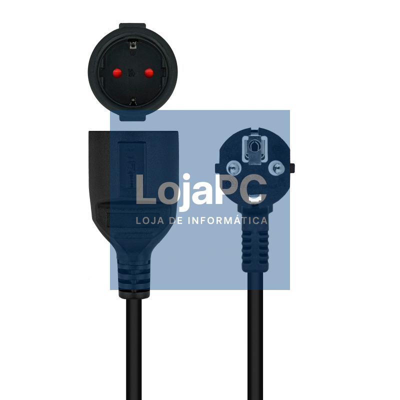 Nanocable Cable Alim. Alargador schuko negro 3 M — imagem 3
