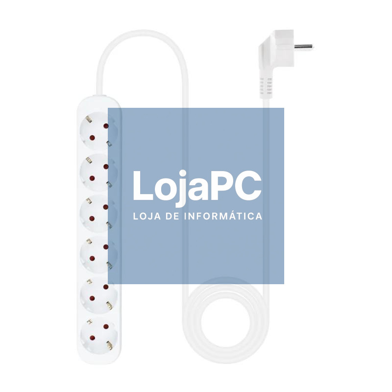 Nanocable Regleta de Enchufes 6 Tomas 1.4 m Blanco — imagem 3