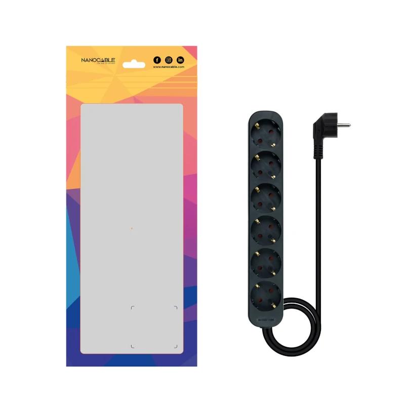 Nanocable Regleta de Enchufes 6 Tomas 1.4 m Negro — imagem 5