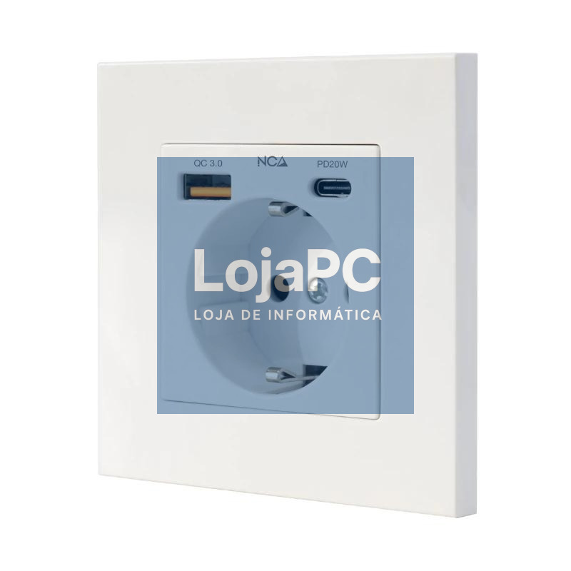 Nanocable Base Pared toma SCHUKO 2USB-C PD20W