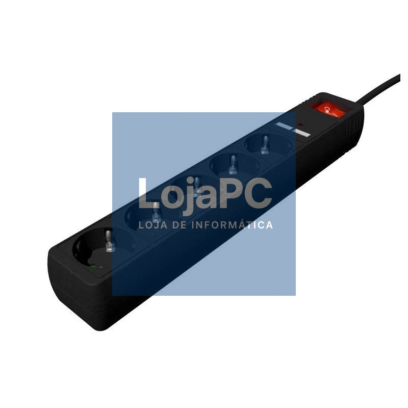 Gembird Regleta USB 5 tomas, 1,5 m, 2 USB negro
