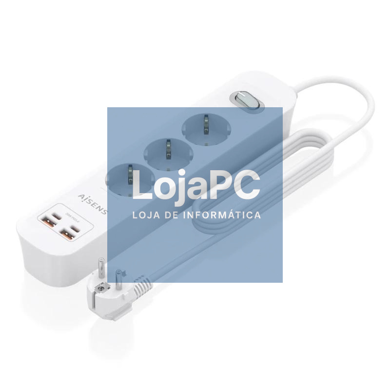 Aisens Regleta 3 tomas interruptor PD 2xUSBC 2xUSB