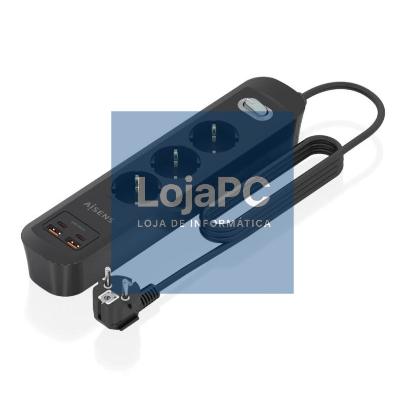 Aisens Regleta 3 tomas interruptor PD 2xUSBC 2xUSB