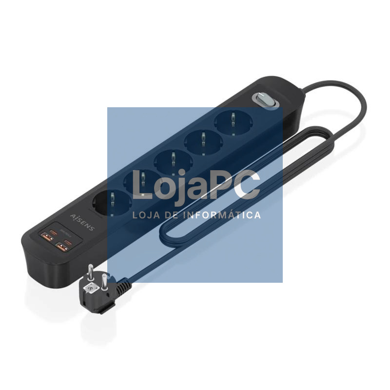 Aisens Regleta 5 tomas interruptor PD 2xUSBC 2xUSB