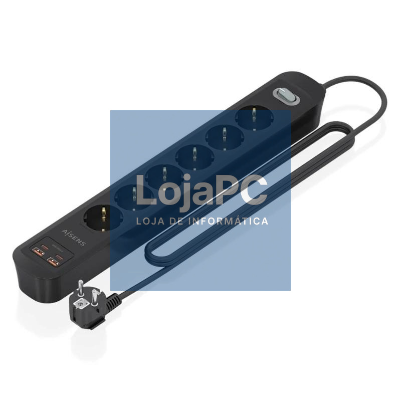 Aisens Regleta 6 tomas interruptor PD 2xUSBC 2xUSB