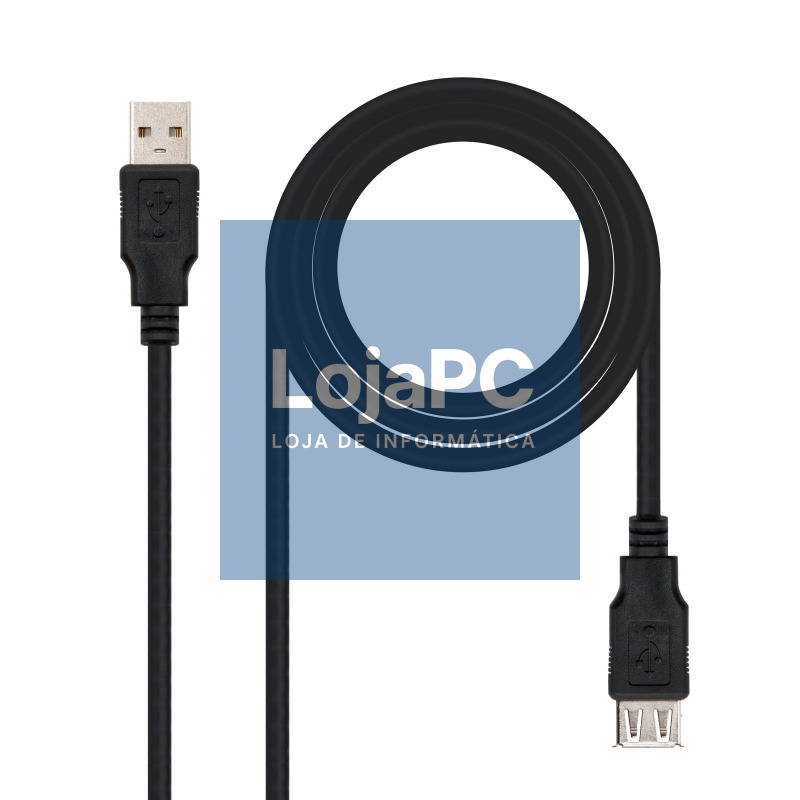 Nanocable Cable USB 2.0, tipo A/M-A/H, Negro, 3m