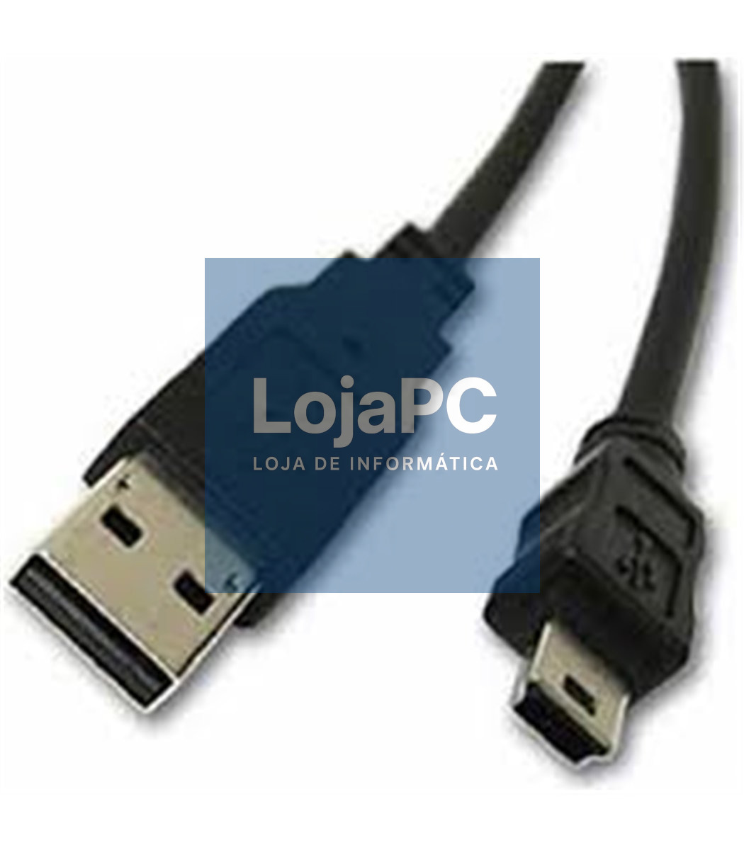 Cabo USB tipo A/ mini B 5p 1.00m Preto