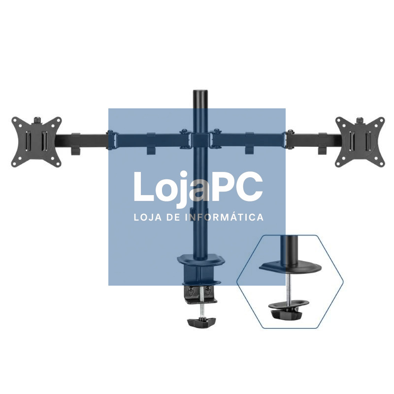 iggual SPM02 Soporte pinza mesa 2 monitores 17-32"