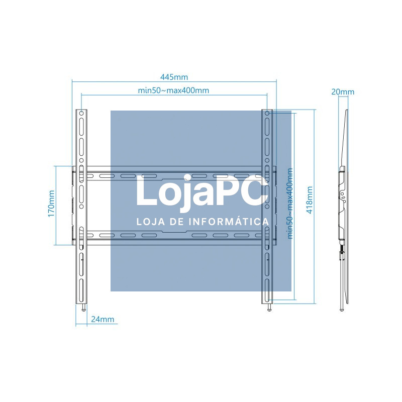Tooq Soporte pared LP1070F-B pantallas 32"-70" — imagem 3
