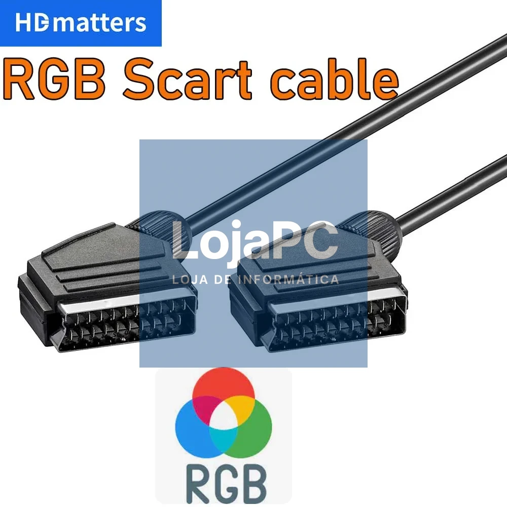 Cabo Video Scart RGB / HDB15M Preto