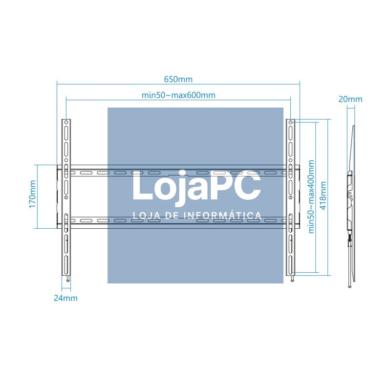 Tooq Soporte pared LP1080F-B pantallas 37"-80" — imagem 3