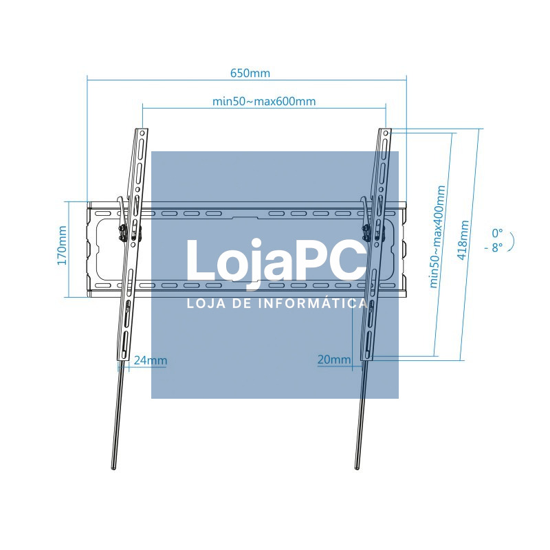 Tooq Soporte pared LP1081T-B incl pantallas 37-80" — imagem 3