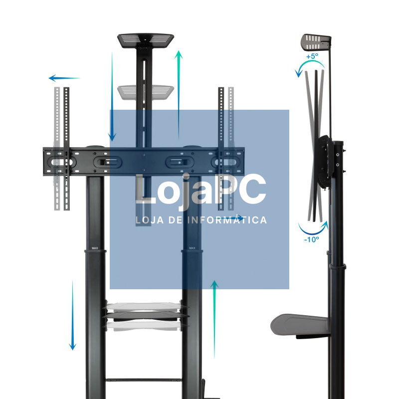 Tooq FS20400HM-B Soporte suelo 60"-100" regulable — imagem 5