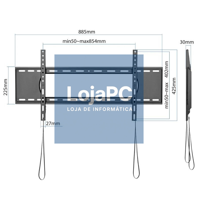 iggual SPTV86 Soporte TV pared Fijo 43"-90" 80kg — imagem 2