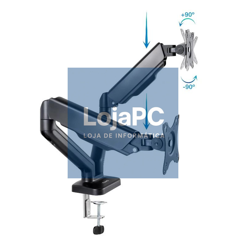 Tooq DB5132TNR-B Soporte mesa 2 brazos 17"-32" — imagem 3