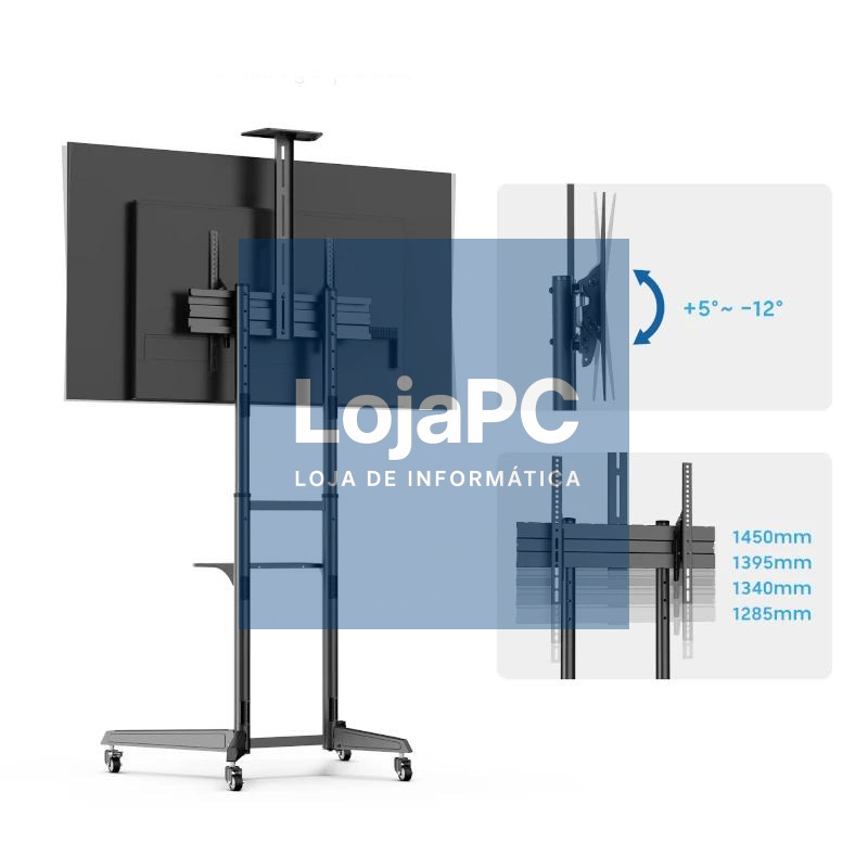 EWENT EW1539 Soporte suelo con ruedas tv 37" a 70" — imagem 5