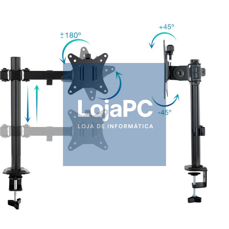 Tooq Soporte mesa DB1802TN-B 2 brazos 17-27" — imagem 5
