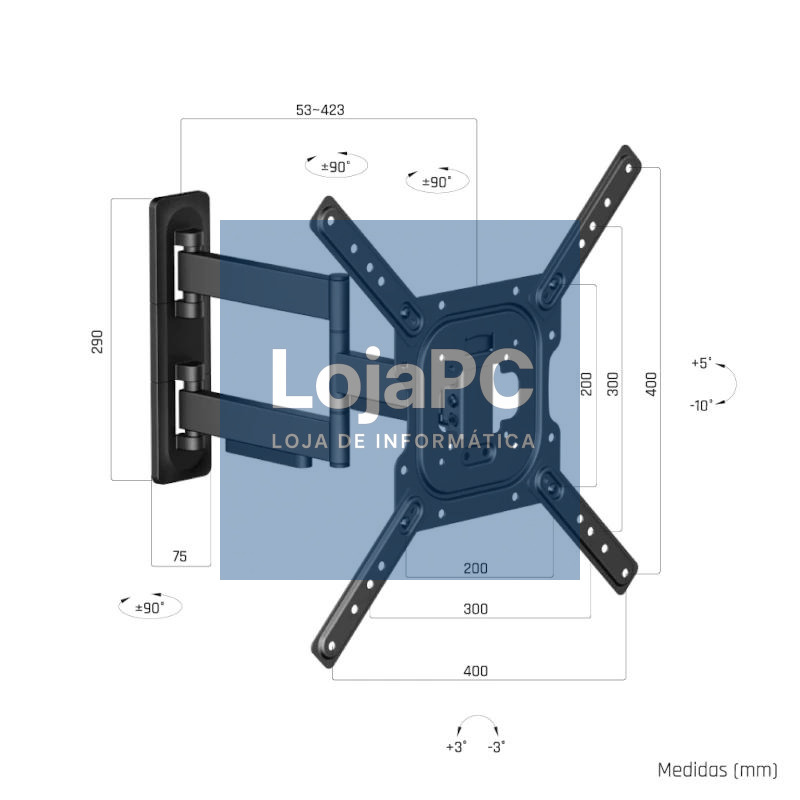 iggual SPTV09-L Soporte TV pared Full 23"-65" 35kg — imagem 3