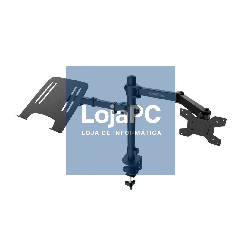 COOLBOX Soporte Monitor+Portátil Monobrazo Acero — imagem 3