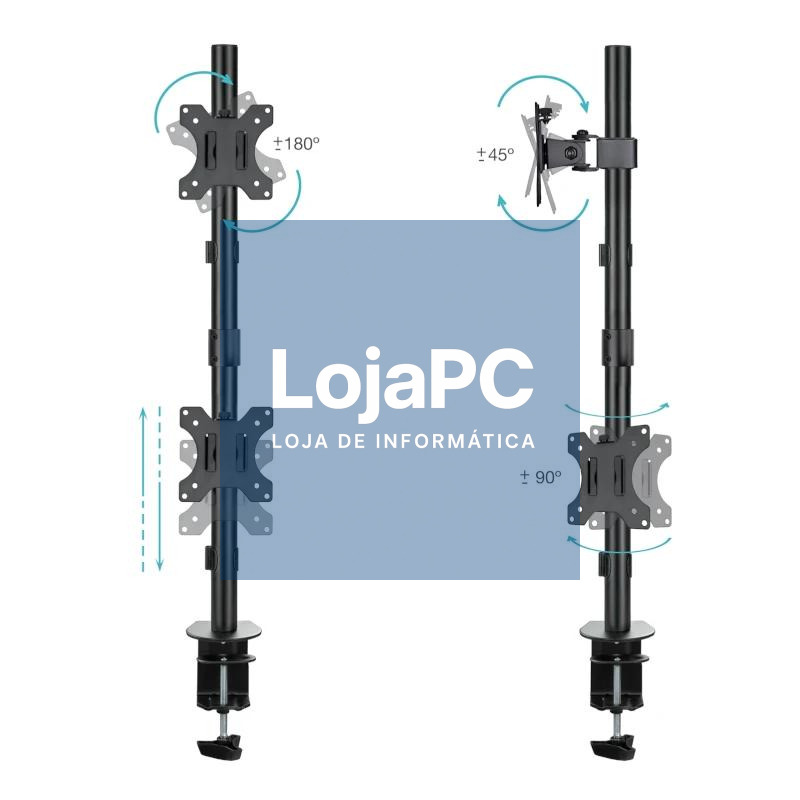 Tooq DB1233TNV-B Soporte mesa 2 brazos vertical — imagem 3