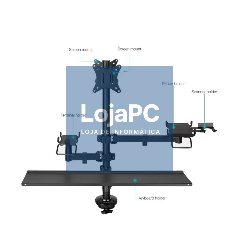 Tooq Soporte Mesa TPV-Impresora-Terminal-Lector — imagem 2