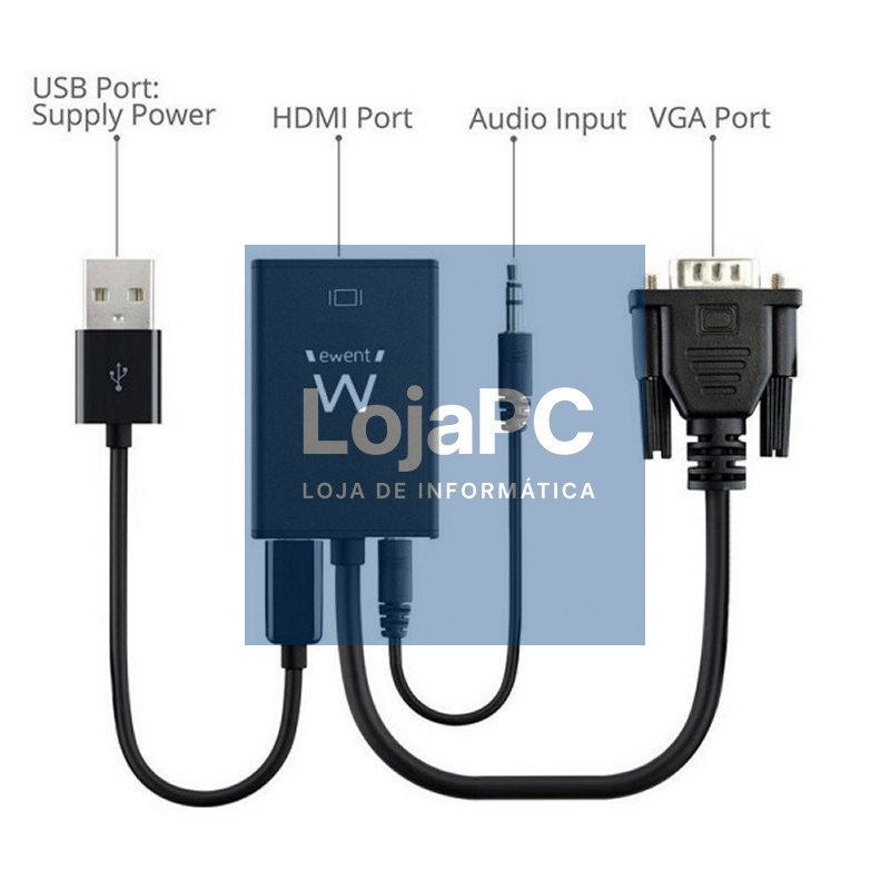 EWENT EW9866 Adaptador Vga/Hdmi con Audio — imagem 3