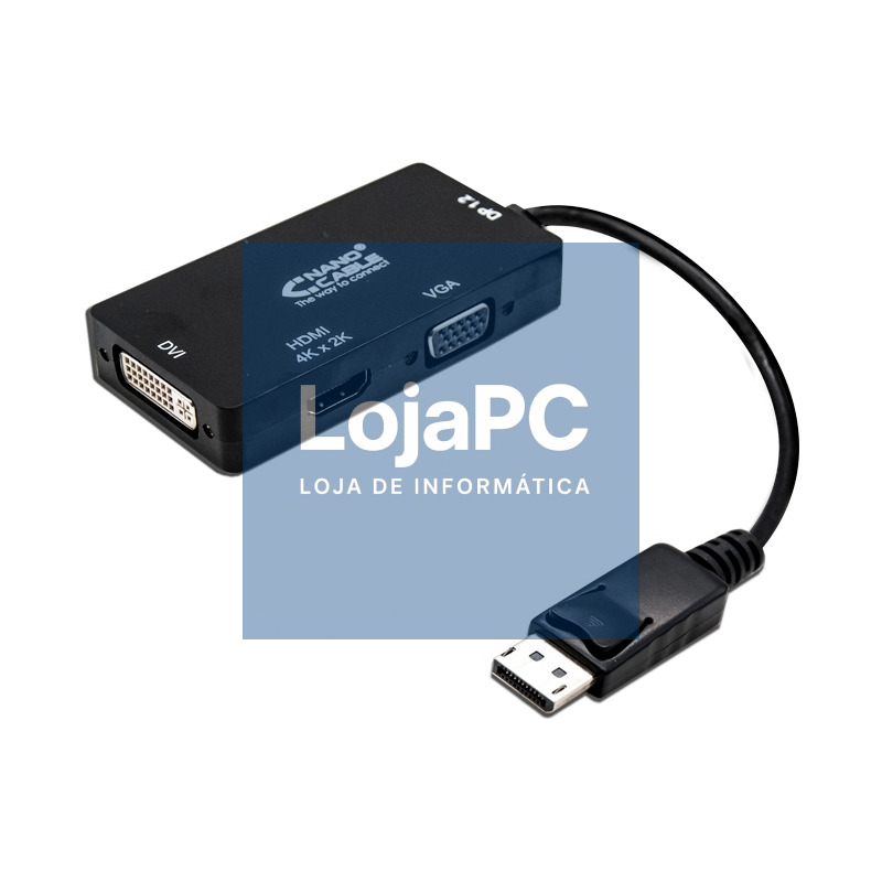 Nanocable Conversor Displayport A VGA/DVI/HDMI