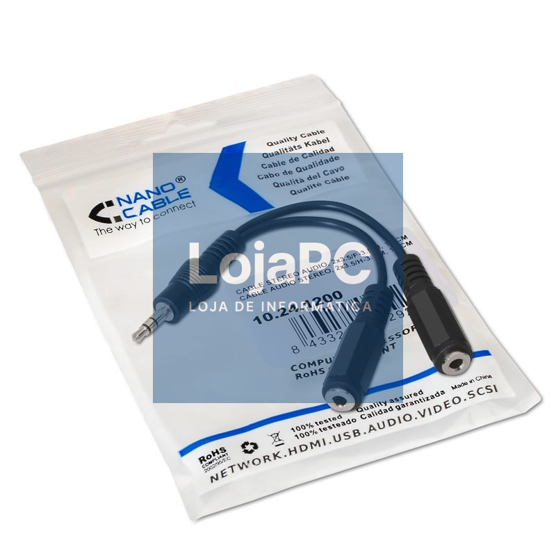 Nanocable Cable Audio Estéreo 2Jack 3.5H Jack 3.5M — imagem 3
