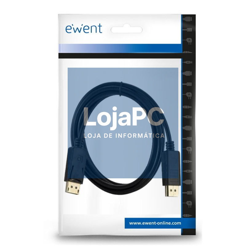 Ewent Cable Displayport 4k @ 60hZ, A/A AWG28, 2mt — imagem 3